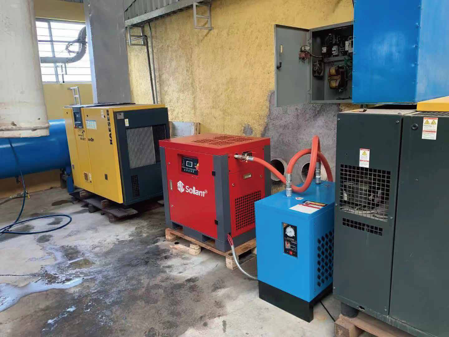 Compressor and dryer installation